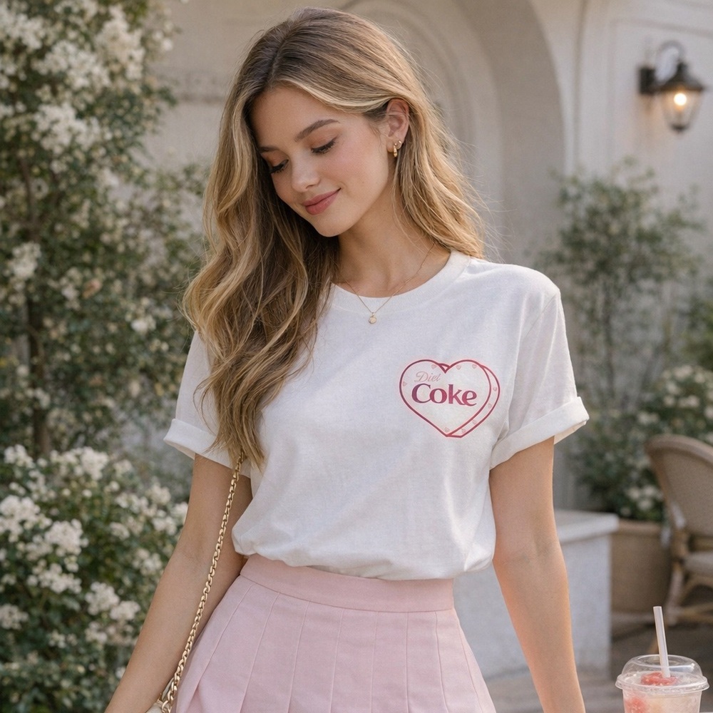 women’s diet coke valentine’s day shirt white